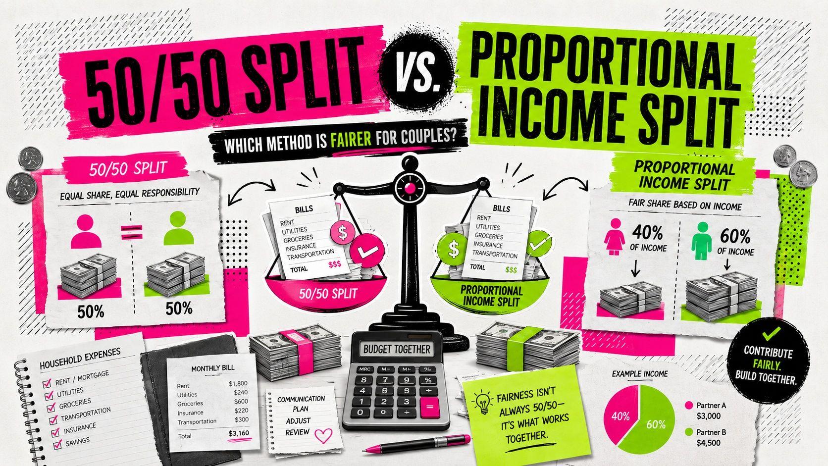 50/50 Split vs. Proportional Income Split: Which Method Is Fairer for Couples?