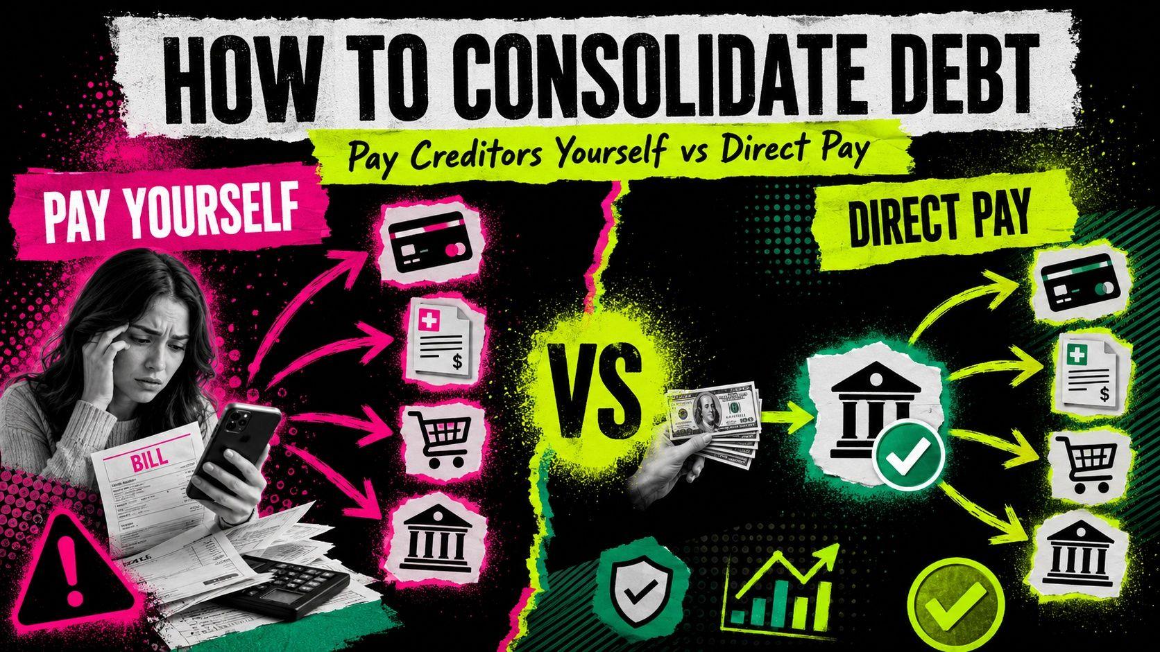 How to Consolidate Debt: Pay Creditors Yourself vs Direct Pay